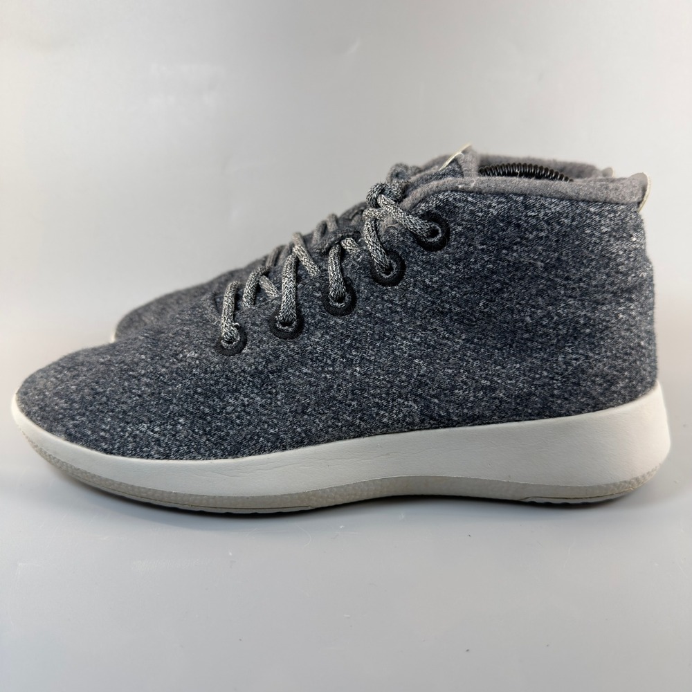 Allbirds Wool Runner Up Mid WRUM Mens 9 Running Shoes Charcoal Gray White Lace - Picture 4 of 16